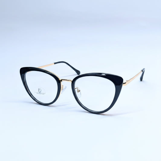 BIG METAL CATS EYE GLOSSY BLACK